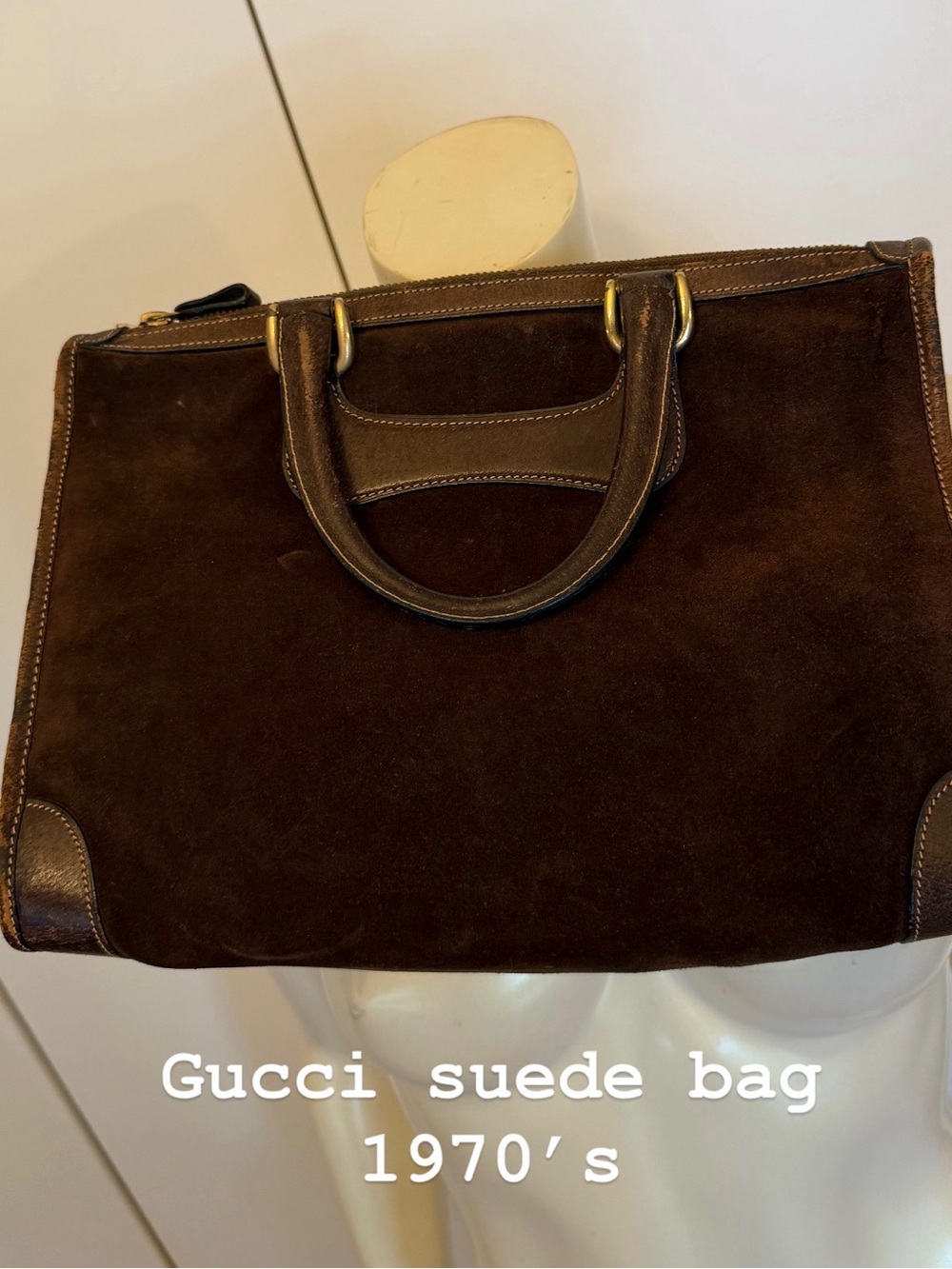 Gucci Brown Suede Top-Handle Bag 1970’s